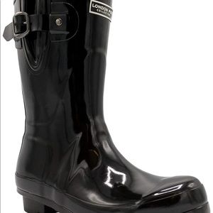 London Fog Black Rain Boots (Tally)